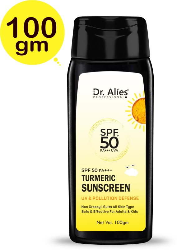 Dr. Alies Professional Sunscreen Lotion Spf50 Pa+++ For Indian Skin, With Turmeric – Spf 50 Pa+++ – Spf 50+++ Pa+++(100 G)