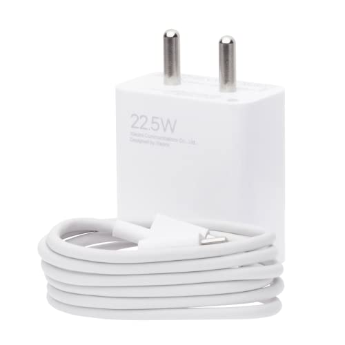 Mi Xiaomi 22.5W Fast Usb Type C Charger Combo|Compatible For Mobile,Power Banks|Fast Charging|(Adapter + Usb To Type C Cable)|White